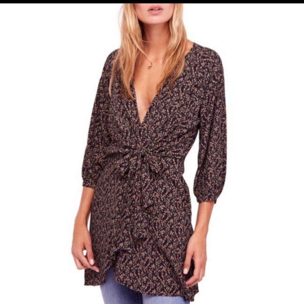 Free People Clara Tie Front Tunic